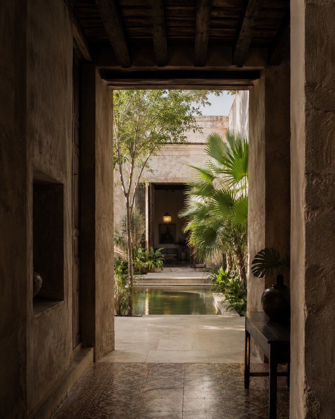 Restored colonial courtyard